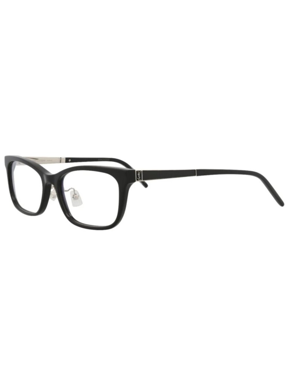 New Saint Laurent Women's Eyeglasses Square Rectangle Acetate Frame Black Silver